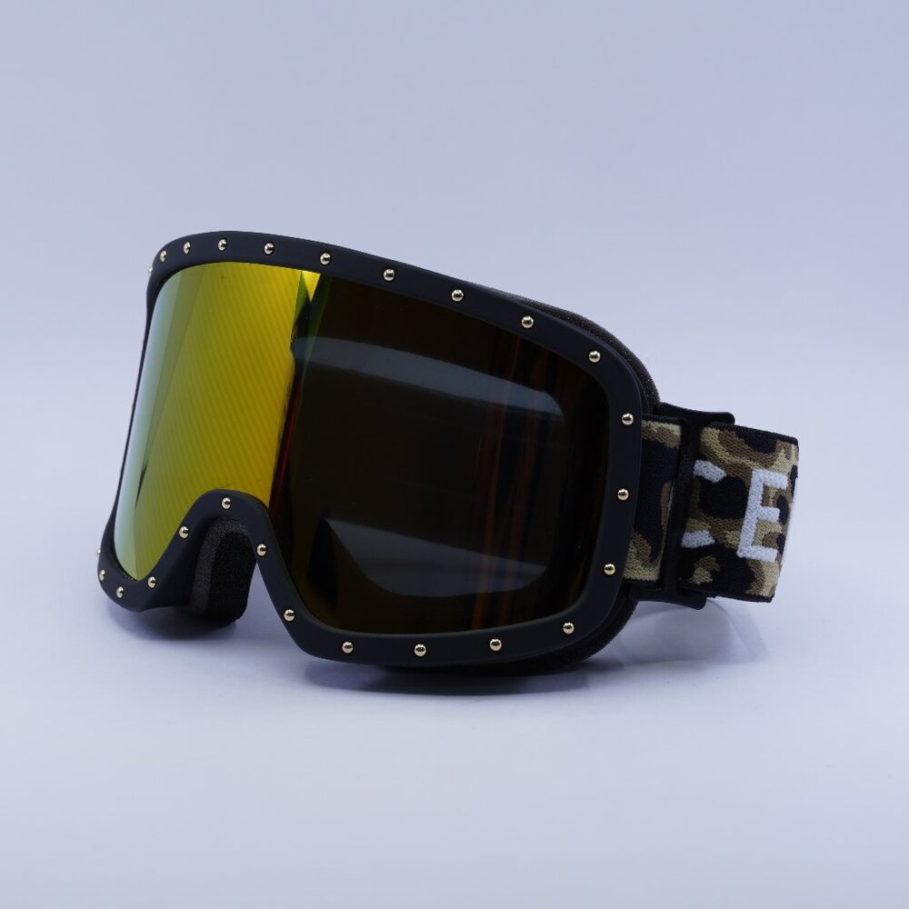 Celine CL40196U SKI MASK 99C Black/Camouflage Frame, Gold Mirror Lenses